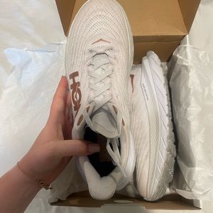 COPY - LIKE NEW HOKAS! WHITE AND ROSE GOLD WITH BOX!!! SIZE 9.5